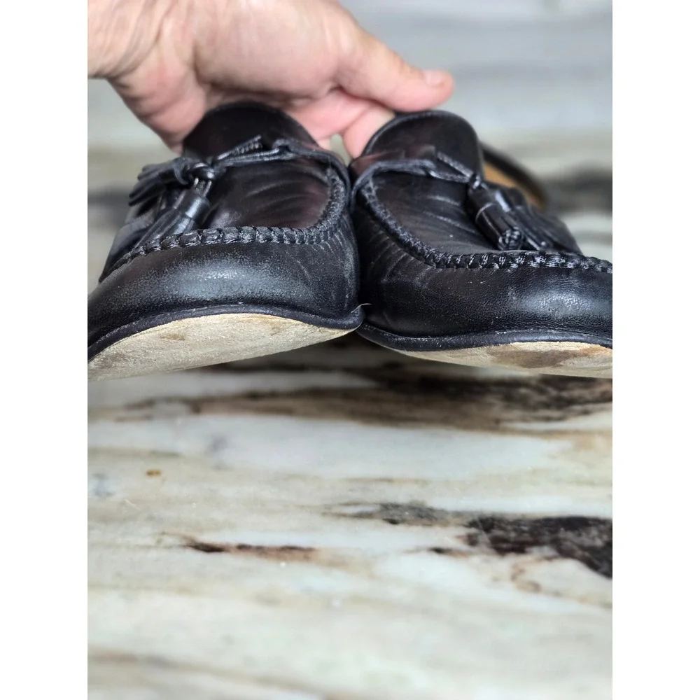 Allen Edmonds Urbino Black Leather Tassel Loafers Mens 11 D Made in Italy‎ 49190